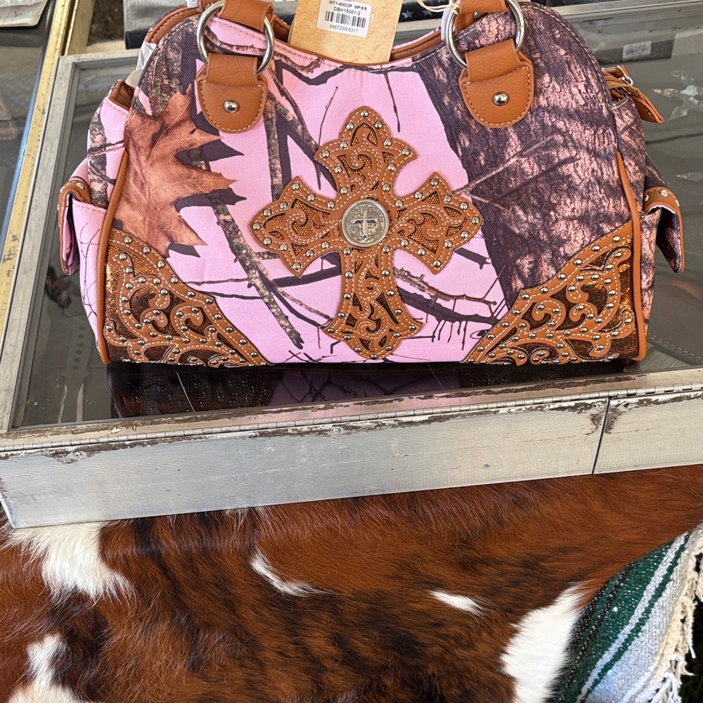 Mossy Oak Pink and Brown Camouflage Large Purse Conceal & Carry
